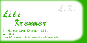 lili kremmer business card